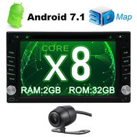 EinCar New Octa Core 2GB 32GB Android 7.1 Nougat Universal Car Stereo DVD Player Support GPS/DAB+/SWC/Bluetooth/Radio RDS/Phone Link/WIFI/4G/Subwoofer/OBD2/Dual Cam-in with Camera Remote