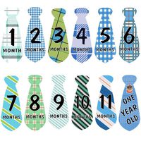 Newborn Monthly Milestone Stickers Tie Stickers Baby Shower First Birthday Photo Props