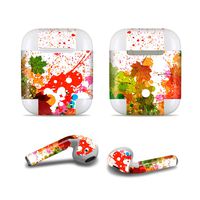 Masino Bluetooth Headset Protective Sticker Protector Decal Skin Cover for Apple AirPods 2 & 1 with Charging Case, NOT Compatible with AirPods 2 Wireless Charging Case (Decal- Maple Leaves)