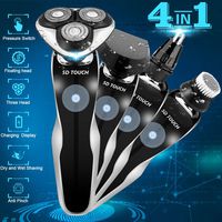 Electric Razor Shaver for Men, 4 in 1 Dry Wet Waterproof men's Rotary Shaver Portable Face Shaver Travel Rechargeable Beard Trimmer USB Cordless Nose Trimmer Facial Cleaning Brush for Dad, Husband
