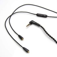 MMCX Replacement Headset Cable with in-line Remote and Microphone (Black) (New 2017 Version)
