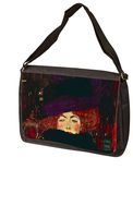 Lady with Hat and Feather by Gustav Klimt Laptop Bag - Shoulder Bag - Messenger Bag
