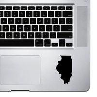 StickAny Palm Series Illinois IL Sticker for MacBook Pro, Chromebook, and Laptops (Black)