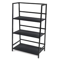 Atlantic 3 Tier Folding Shelf - Sturdy Tubular Design, Folds for Easy Storage PN38450335 in Black