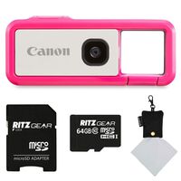 Canon Ivy REC 13MP Full HD Outdoor Camera (Dragonfruit) with 64GB MicroSD Card and Cleaning Cloth
