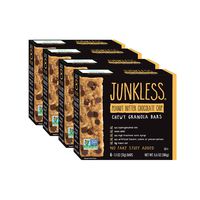 Junkless Chewy Granola Bars, Peanut Butter Chocolate Chip, 1.1 oz., 6 Bars (4 Count), Non-GMO, low sugar, great tasting