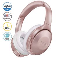 Mpow Active Noise Cancelling Headphones, [2020 Version] Over Ear Bluetooth Headphones with Quick Charge, Soft Protein Earpads Wireless Headphones with Deep Bass, 30H Playtime for TV Travel Cellphone