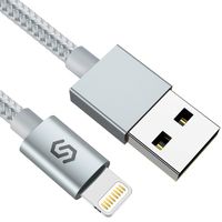 Syncwire iPhone Charger Cable Lightning, 6.5Ft/2M Nylon-Braided [Apple MFi Certified] High-Speed Sync&Charging Cord for iPhone 11/XS Max/XS/XR/X, 8 7 6S 6 Plus, SE 5S 5C 5, Ipad, iPod & More - Silver