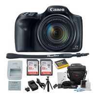 Canon Powershot SX540 HS Digital Camera with 50X Optical Zoom and 32GB Memory Card Pack of 2, Spare Battery and Charger, Camera Bag and Accessory Super Bundle (5 Items)