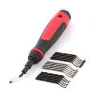 AFA Tooling Long Reach Deburring Tool with 15 High-Speed Steel Rotary Burr Removal Blades