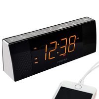 iTOMA Bluetooth Alarm Clock Radio for Bedroom,Hotel,Digital FM Radio,Dual Alarm,Bluetooth Speaker,Snooze,USB Charging Port, Manual Dimmer, Aux-in Port, Backup Battery(503-Upgrade)