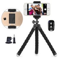 Phone tripod, UBeesize Portable and Adjustable Camera Stand Holder with Wireless Remote and Universal Clip, Compatible with iPhone, Android Phone, Sports Camera GoPro【2018 NEW VERSION】