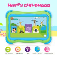 Dxmart Kids Tablet PC,7 Android Kids Tablets for Kids Edition Tablet PC Android 16GB Toddler Tablet with WiFi Dual Camera IPS Safety Eye Protection Screen and Parents Control Mode(Green)