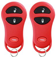 KeylessOption Keyless Entry Remote Control Car Key Fob Replacement for GQ43VT17T, 04686481 -Red (Pack of 2)