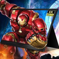 DkLGG Portable Monitor, Gaming Display, 15.6 Inch IPS 4K Full HD LED Eye Care Screen, with Type-C Mini HDMI Dual Speaker Computer Display for Laptop PC MAC Phone PS4 Including Smart Cover