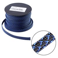 100ft - 1/2 inch PET Expandable Braided Sleeving - BlackBlue - Alex Tech Braided Cable Sleeve