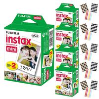 FujiFilm Instax Mini Instant Camera Film: White (5 Packs: 100 Film Sheets) + Bundle with 15 Sheets of Self-Adhesive Photo Corners | Compatible with Mini 9, Mini 8, Mini 25, Mini 90, Fuji SP-1, SP-2