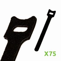 NavePoint 6 Inch Hook and Loop Reusable Strap Cable Cord Wire Ties 75 Pack Black