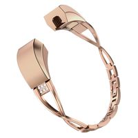 SWEES Bands Compatible for Alta HR Alta Women Small Adjustable Metal Stainless Replacement Elegant Jewelry Design Dressy Bracelet Diamond, Rose Gold, Silver, Black