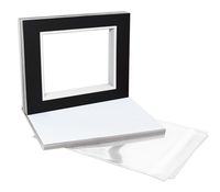 Golden State Art Pack of 10, Double Mats 11x14 Core Bevel Cut for 8x10 Pictures + Backing + Bags, Black Over White