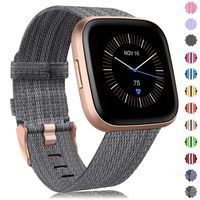 findway Compatible with Fitbit Versa/Fitbit Versa 2/Fitbit Versa Lite Bands,Versa Accessories for Women Men Breathable Woven Fabric Strap Adjustable Wristband for Fitbit Versa/Versa 2/Versa Lite