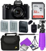 Canon PowerShot G5 X Wi-Fi Digital Camera with Sandisk 32 GB SD Memory Card + Extra Battery + Tripod + Case + Card Reader + Cleaning Kit