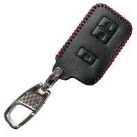 Coolbestda Leather Smart Key Fob Remote Cover Case Protector Keyless Entry Skin for 2017 2016 Toyota Tacoma Land Cruise Prius V RAV4