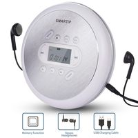 Portable CD Player Personal Compact Disc Player with LCD Display Stereo Headphones and USB Charging Cable Anti-Skip/Shockproof Protection Small Music CD Walkman Players for Car and Home