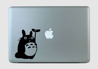 Macbook Totoro Holding Leaf