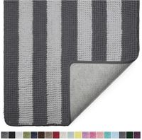 Gorilla Grip Original Luxury Chenille Bathroom Rug Mat, 60x24, Extra Soft and Absorbent Shaggy Rugs, Machine Wash Dry, Perfect Plush Carpet Mats for Tub, Shower, and Bath Room, Charcoal Light Gray