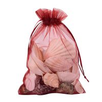 PH PandaHall 100PCS 5x7 inch DarkRed Organza Drawstring Bags Party Wedding Favor Gift Bags for Baby Shower, Birthday, Party, Christmas