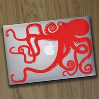 MairGwall Note Book Decal MacBook Decal Ocean Sea Animal Decor Octopus Vinyl Boy Decal Kids Decor (9.6" h¡Á14 w, Tomato Red)