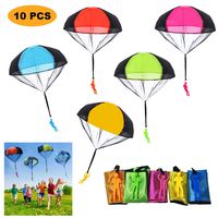 SUPRBIRD Parachute Toy 10Pieces Children's Flying Toys Tangle Free Throwing Hand Throw Parachute Army Man Toss It Up and Watching Landing Outdoor Toys for Kids Gifts