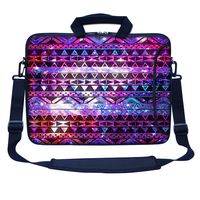 Meffort Inc 17 17.3 inch Neoprene Laptop Bag Sleeve with Extra Side Pocket, Soft Carrying Handle & Removable Shoulder Strap for 16" to 17.3" Size Notebook Computer - Shiny Pattern