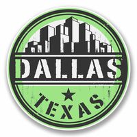 2 x 10cm/100mm Dallas Texas USA Sticker Decal Laptop Car Travel Luggage Label Tag #9819