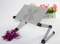 Laptop Table Lap Tray Desk for Bed Reading Viewing Smart Phone eBook Notebook PC Silver 16" x10