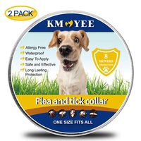 KMOYEE Collar for Dogs, 8 Months Treatment and Prevention,100% Natural Ingredients, Waterproof, Adjustable Design-One Size Fits All (2 Pack)