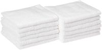 AmazonBasics Quick-Dry Bathroom Washcloth, 100% Cotton, Set of 12, White