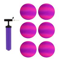 Get Out! Rubber Play Ball 6pk & Inflator, 8.5in Purple & Pink - Small Playground Ball Four Square Balls & Hand Pump