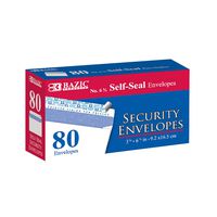 BAZIC #6 3/4 Self-Seal Security Envelope (80/Pack)