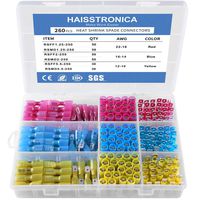 Haisstronica 260PCS Heat Shrink Spade Connectors-Electrical Spade Wire Connectors-Quick Disconnect Connectors -Female and Male Spade terminlas for Watercraft,Electronics,Automotive Crimp Connectors