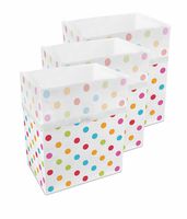Clean Cubes 13 Gallon Disposable Trash Cans & Recycling Bins, 3 Pack (Polka Dot Pattern)