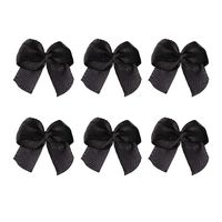 SUPVOX 100pcs Small Satin Ribbon Bows Grosgrain Hair Bows Embellishment for DIY Craft (Black)