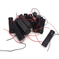 Antrader12pcs 3.7V Single Slot 18650 Battery Holder Case Box Black with 6" Lead Wire
