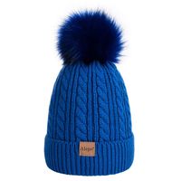 Kids Toddler Baby Winter Beanie Hat, Children's Warm Fleece Lined Knit Thick Ski Cap with Pom Pom for Boys Girls (Blue)