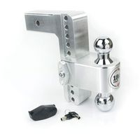 Weigh Safe CTB8-2.5, 8" Drop 180 Hitch w/ 2.5" Shank/Shaft, Adjustable Aluminum Trailer Hitch & Ball Mount, Chrome Plated Steel Combo Ball (2" & 2-5/16") and a Double-pin Key Lock