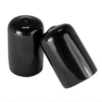 Prescott Plastics 5/8 Inch Round Black Vinyl End Cap, Flexible Pipe Post Rubber Cover (20)