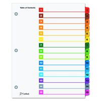 Cardinal by TOPS Products OneStep Index System, 15-Tab, Numbered, Multi-Color, 1 Set (61518)