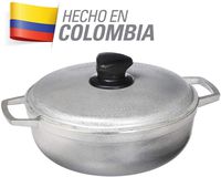 IMUSA USA GAU-80560 1.6Qt Traditional Colombian Caldero (Dutch Oven) for Cooking and Serving, Silver