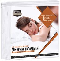 Utopia Bedding Waterproof Box Spring Encasement - Breathable Zippered Cover Mattress Protector - Fits 10 Inches Deep - Bed Bug Proof (Full)